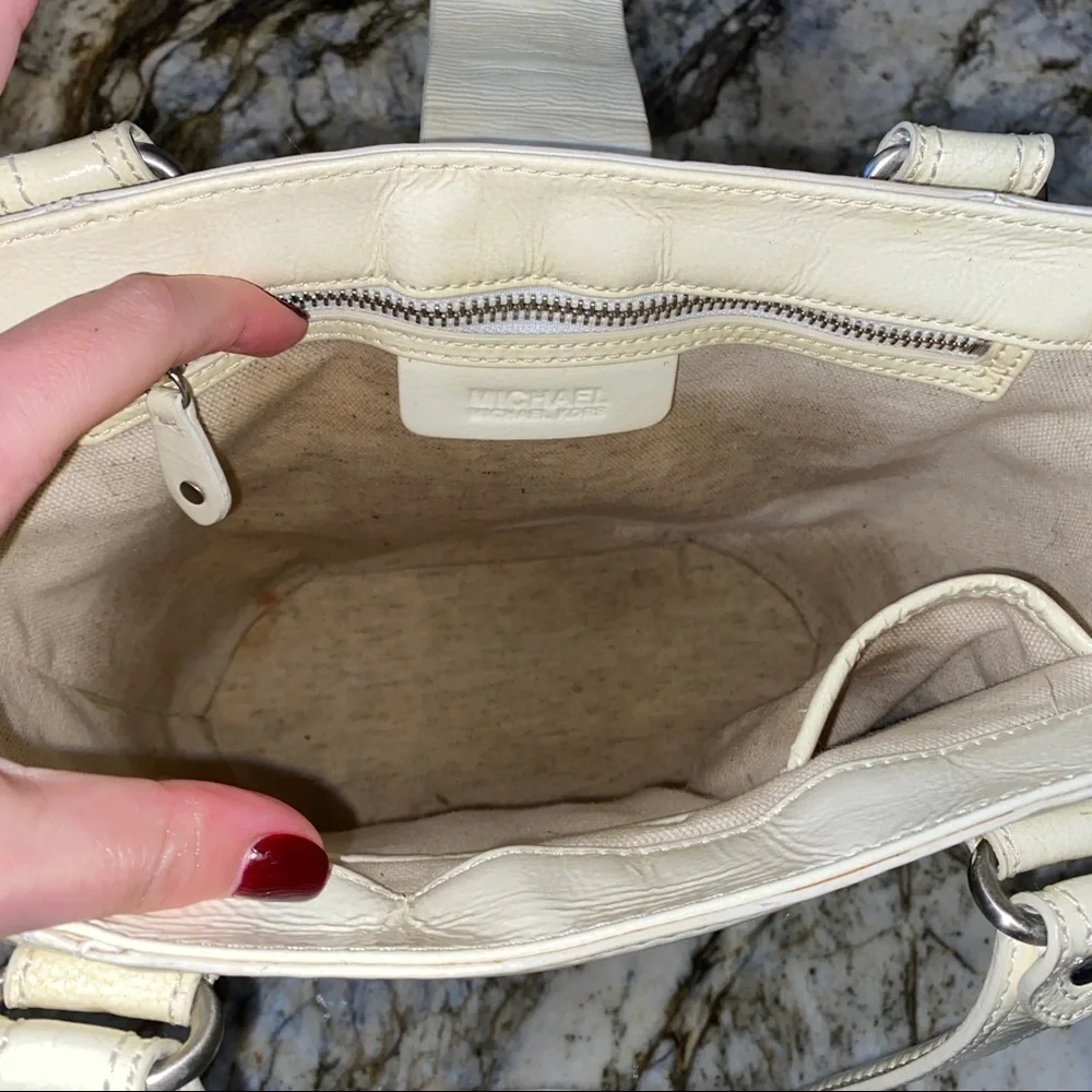 Michael Kors Leather And Straw Basket Weave Bag